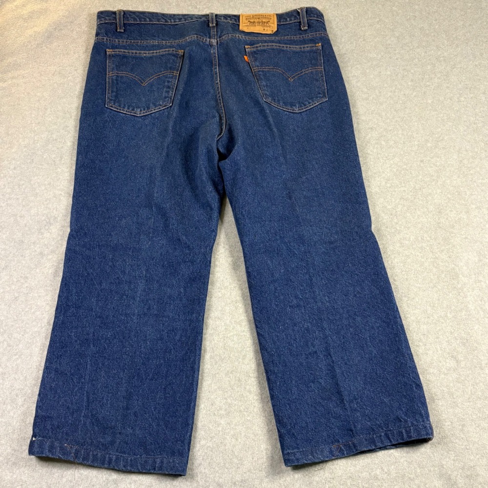 Vintage Levis 517 Orange Tab Jeans Mens 40x24 Dark Wash Made in USA Bootcut - Picture 6 of 12